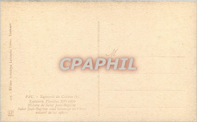 CPA PAU.Tapisserie du Chateau — Verso