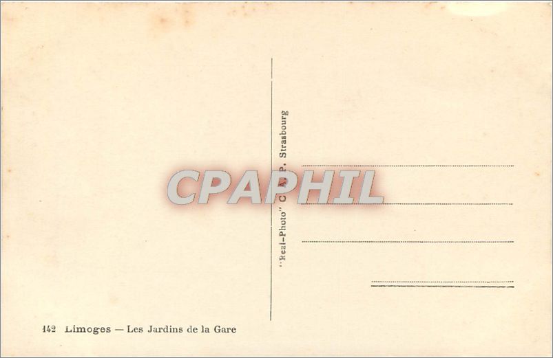 CPA Limoges-Les Jardins de la Gare — Rückseite