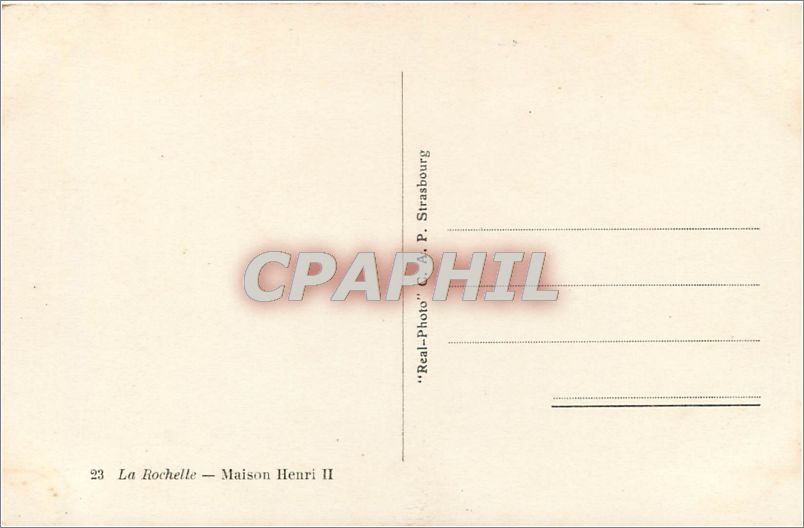 CPA LA Rochelle-Maison henri II — Rückseite