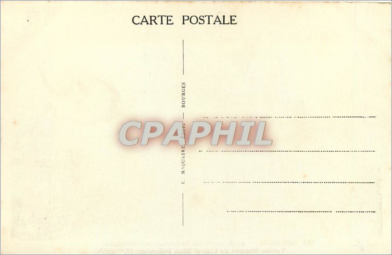 CPA BOUREGES-Angle des Rues pellevoisin et cambourna.Vieilles Maisons de bois et Hotel Pellevoisin ( — Rückseite