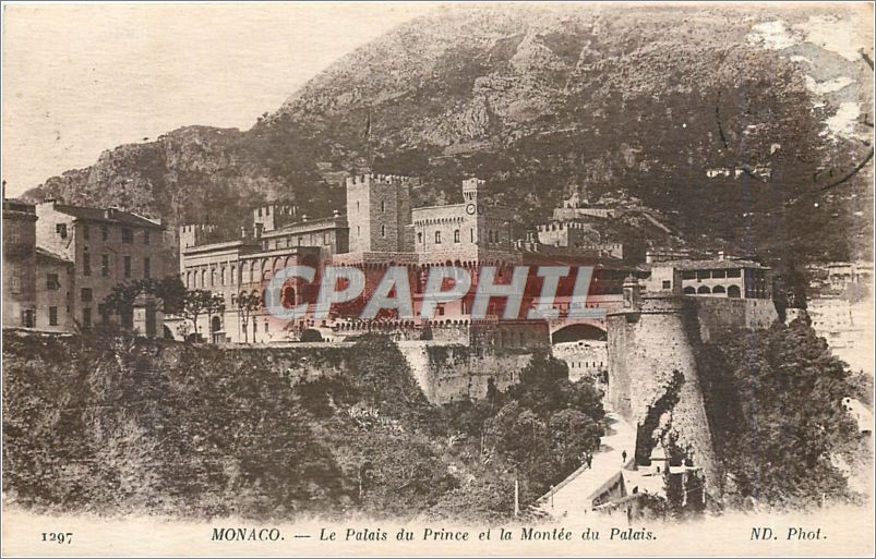 CPA monaco-Le Palais du Prince et la Montée du Palais