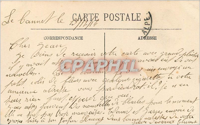 CPA 18 CANNES-e Pori-LL Bateau Voilier Enfant — Rückseite