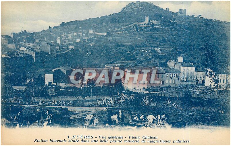 CPA HYERES - Vue générale - Vieux Chateau.Station hivernale située dans une belle plaine couverte de