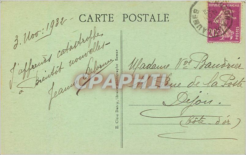 CPA SEMUR - L'Eglise Notre-Dame et les teurs du Donjon — Rückseite