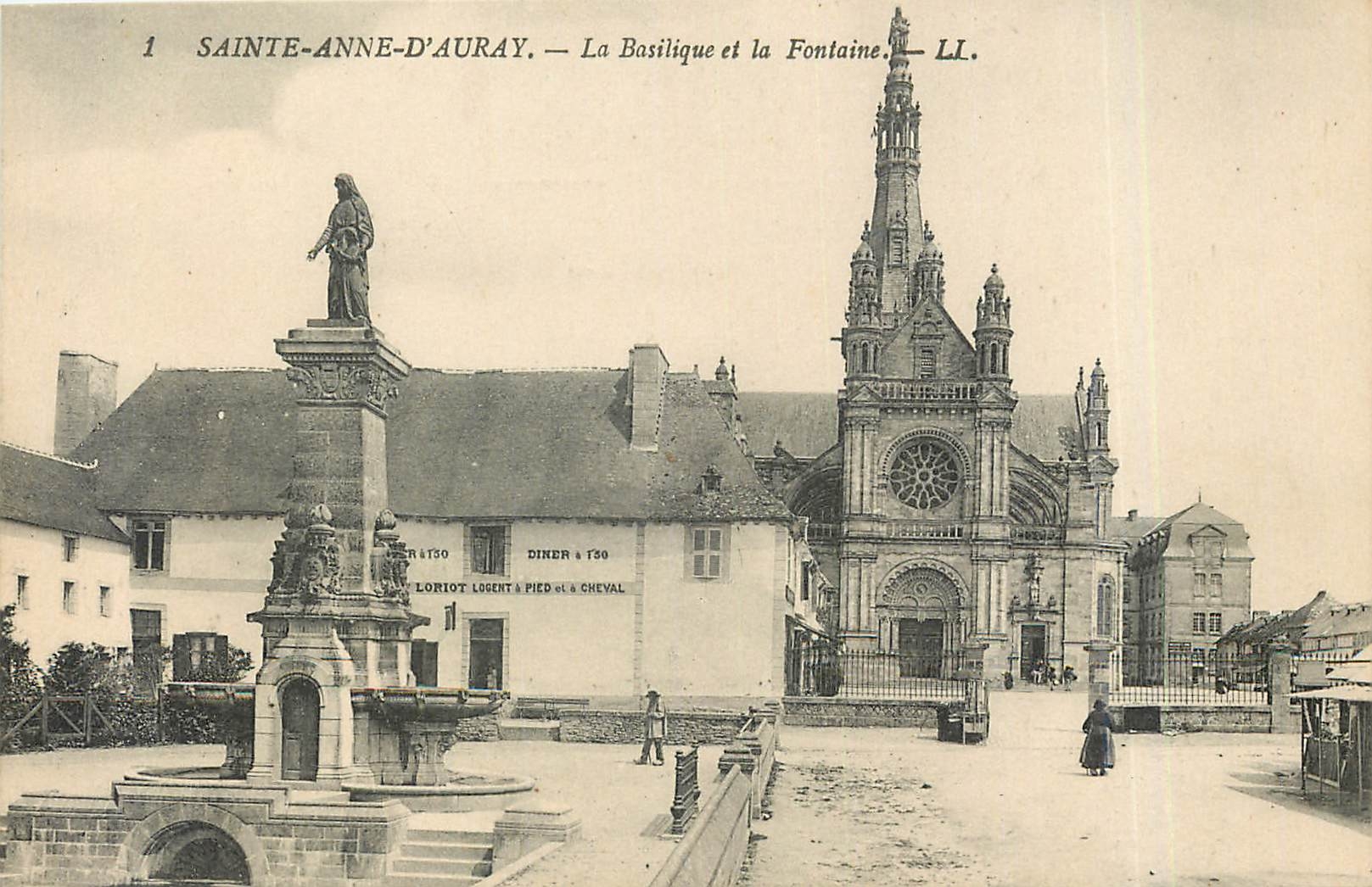 CPA SAINTE-ANNE-D'AURAY- La basilique et la Fontaine-LL