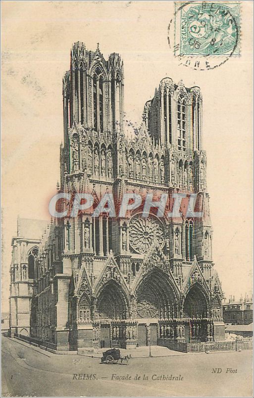 CPA REIMS-Farade de la Cathedrale