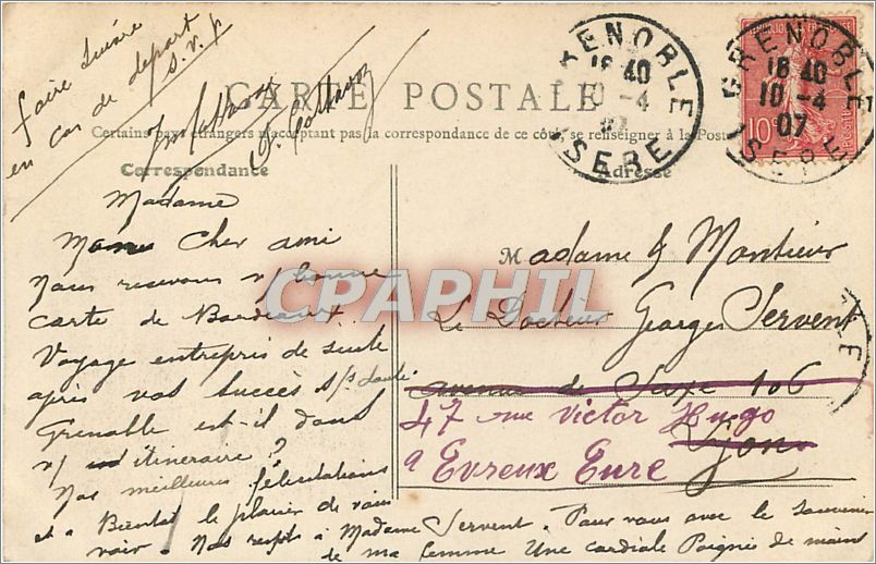 CPA Environ de Morez-Jura-Le Col de la Faucille et les Alpes — Rückseite