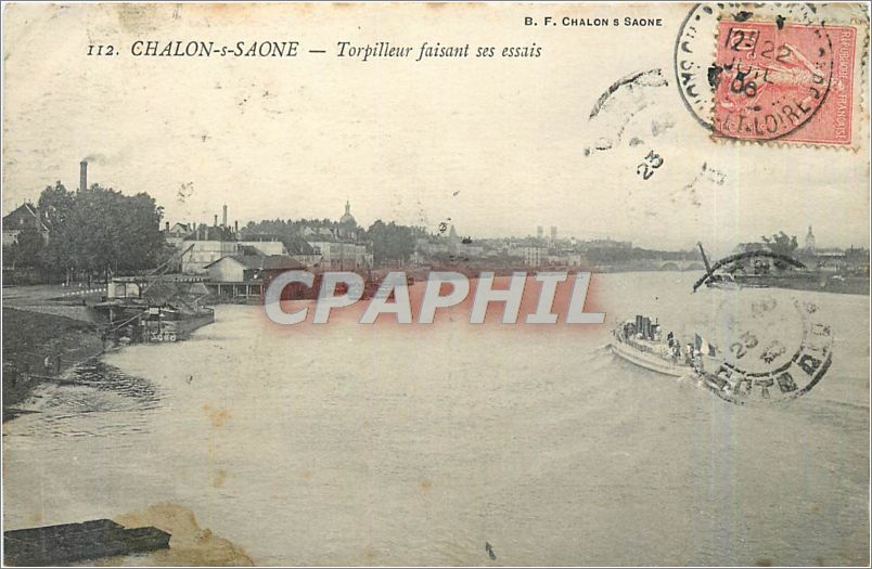 CPA CHALON-s-SAONE- Torpilleur faisant ses essais Bateau
