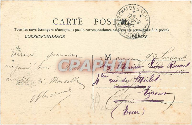 CPA CHALON-s-SAONE- Torpilleur faisant ses essais Bateau — Rückseite