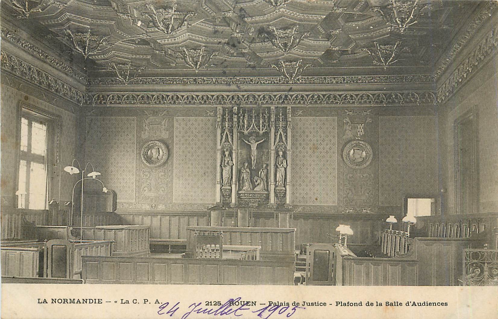 CPA LA NORMANDIE-La C.P.A Rouen Palais de justice Plafond de la salle d'audience