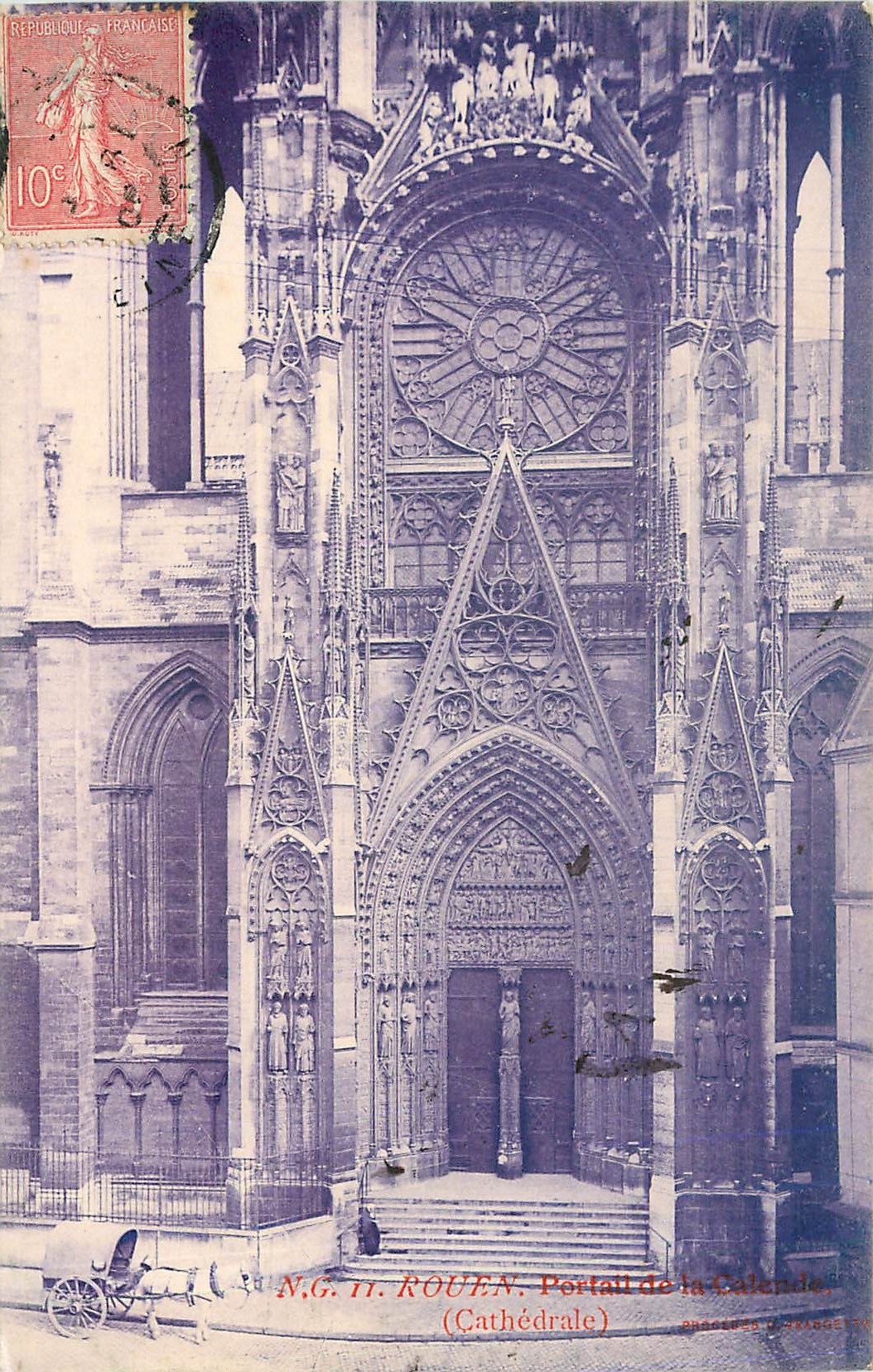 CPA N.G.H rouen portail de la Cathédrale