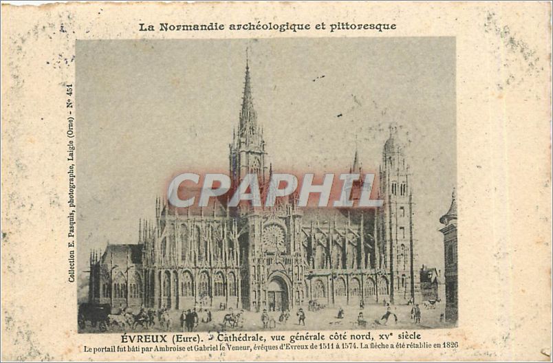 CPA EVREUX(EURE).Cathédrale  vue générale cote nord XV siècle