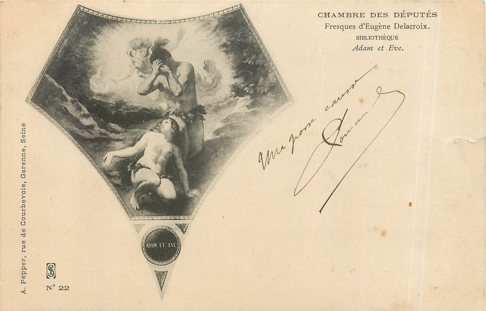 CPA Chambre des Députés.Fesques d'Eugène Delacroix Paris Bibliotheque