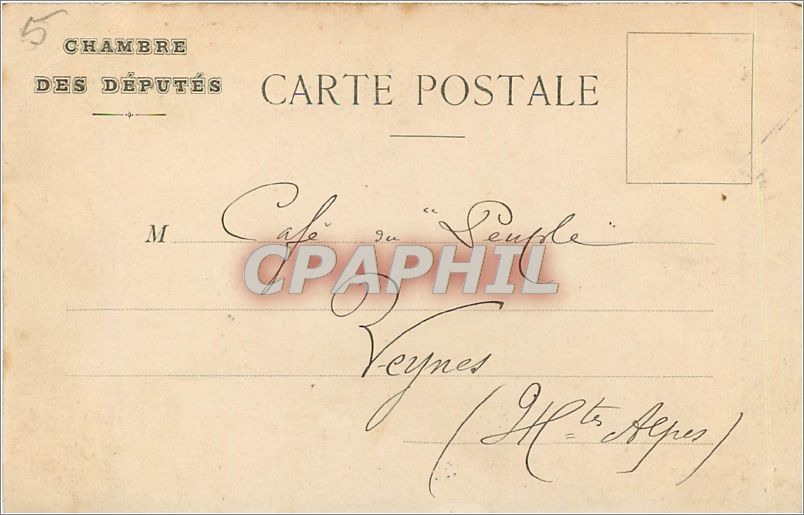 CPA Chambre des Députés.Fesques d'Eugène Delacroix Bibliotheque — Rückseite