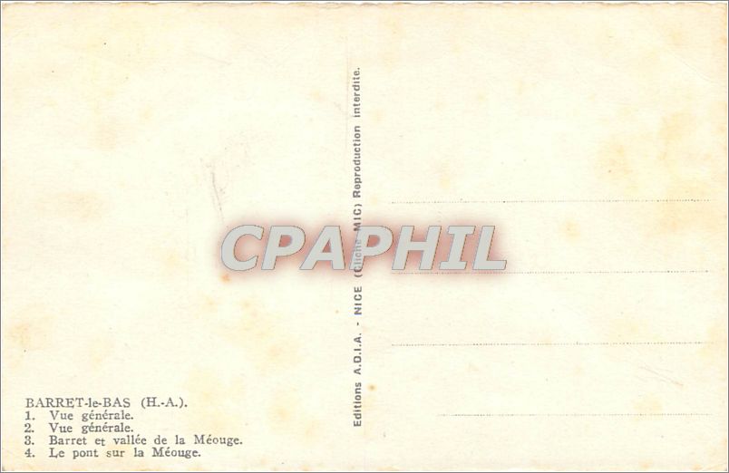 CPA BARRET-LE-BAS(H-A) — Rückseite