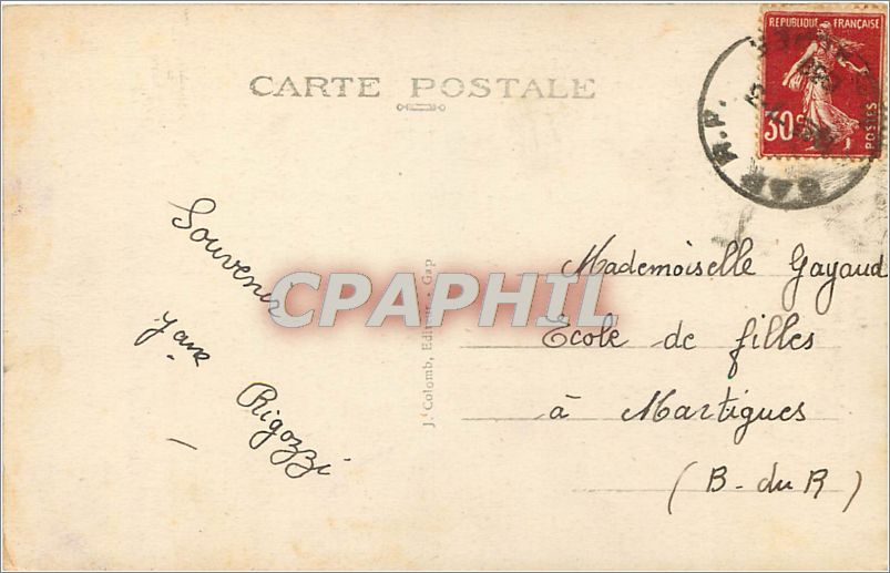 CPA Les Alpes.818. Sur les Pentes de Chaillol-Une Aiguille — Verso