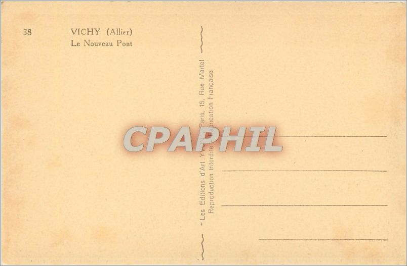 CPA VICHY (Allie) Le Nouveau Pont — Verso