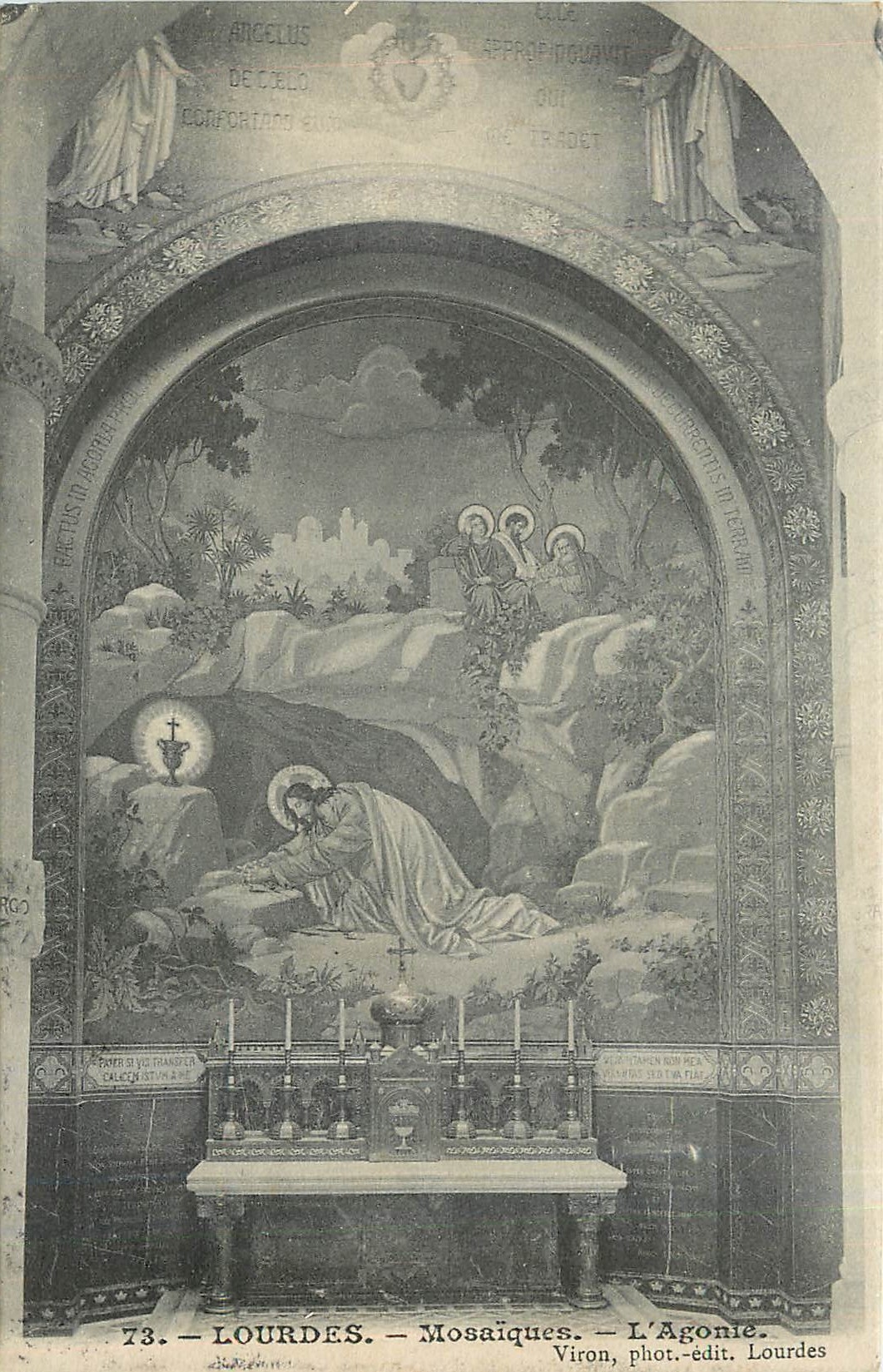 CPA LOURDES-Mosaique-L'Agonie