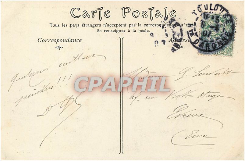 CPA TOULOUSE-Le Pont neuf commencé sous henri IV termine en 1926 — Verso