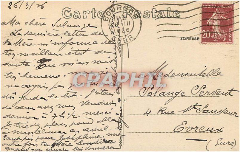 CPA BOURGES-Cathedrale-Tympan du Portail St Etienne — Rückseite