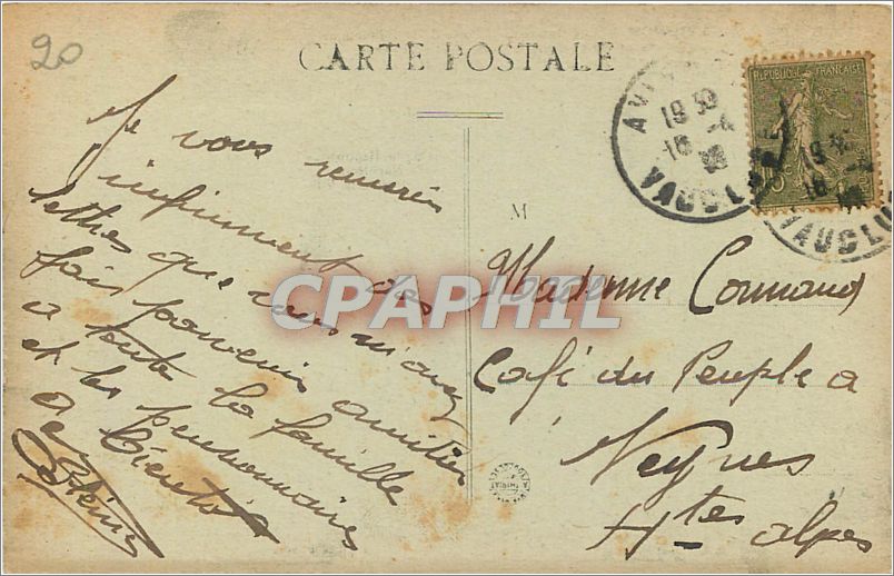 Avignon — Les Remparts — Porte de la République — éditeur F. Beau, n°64 — Rückseite