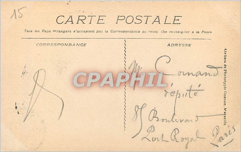 CPA AVIGNON-Vue Générale du Palais des Papes — Rückseite