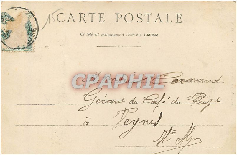 CPA AVIGNON-Le theatre et l'hotel de Ville a Vol d'oiseau — Rückseite
