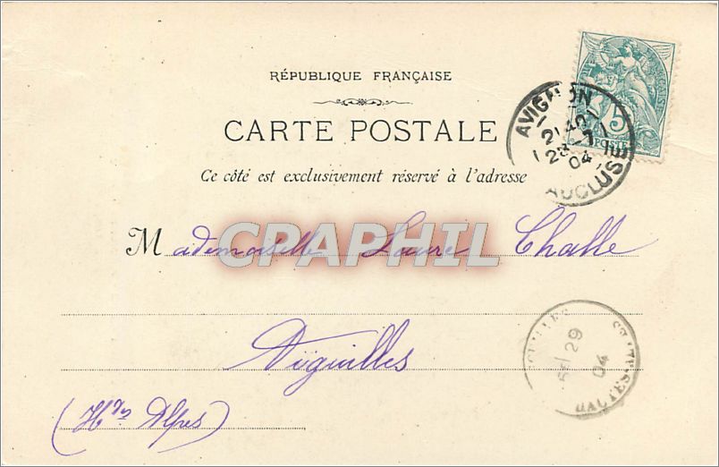 CPA AVIGNON 582-ancienne Eglise Saint martial — Verso