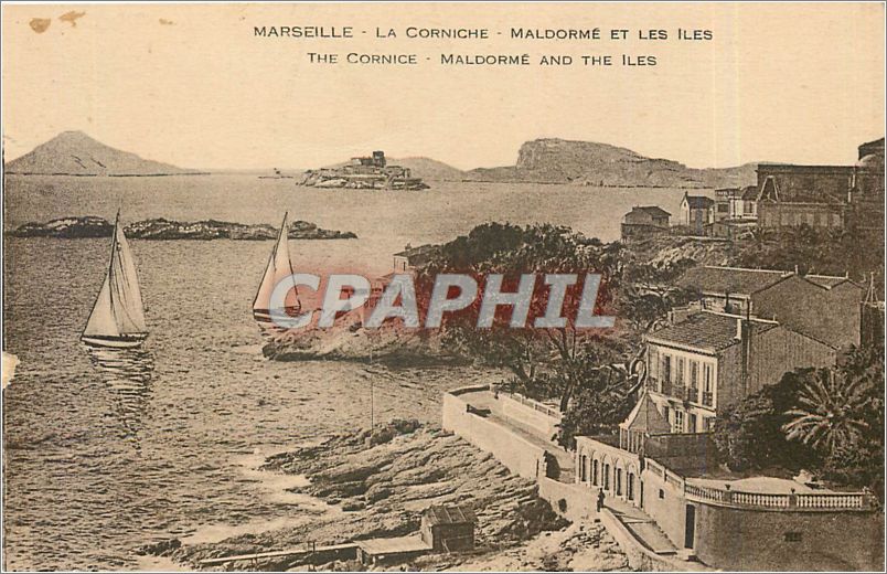CPA MARSEILLE-LA CORNICHE -MALDORME ET LES ILES.THE CORNICE-MALDORME AND THE ILES