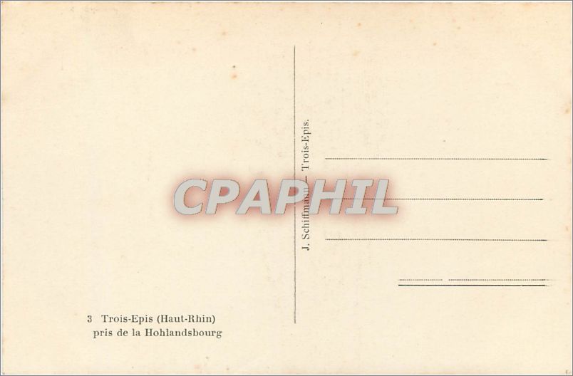 Trois-Epis (Haut-Rhin) — vue panoramique des montagnes et des cultures — J. Schifmann — Rückseite