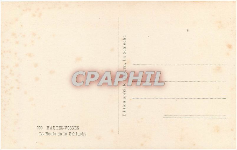 CPA HAUTES-VOSGES.La Rote de la Schlucht — Rückseite