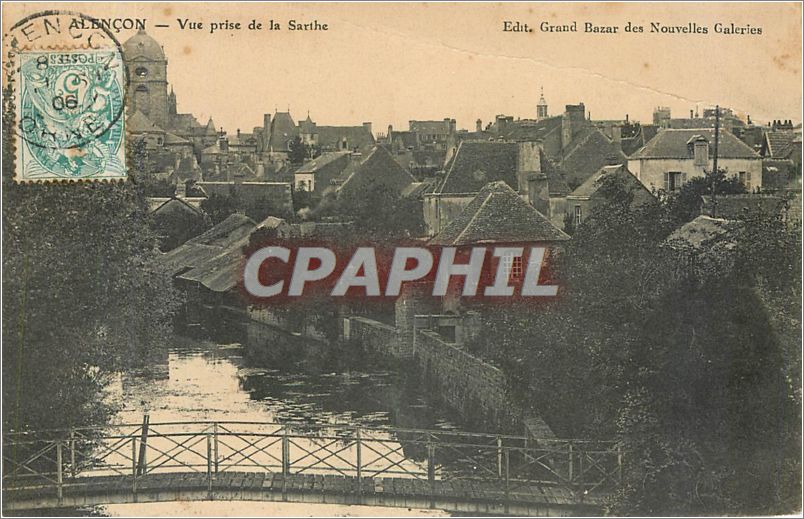 CPA ALECON- Vue prise de la Sarthe