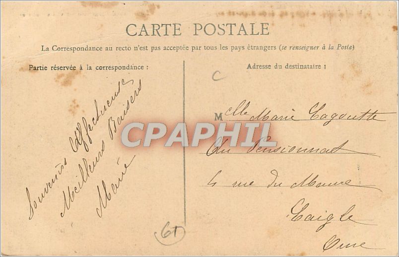 CPA ALECON- Vue prise de la Sarthe — Rückseite