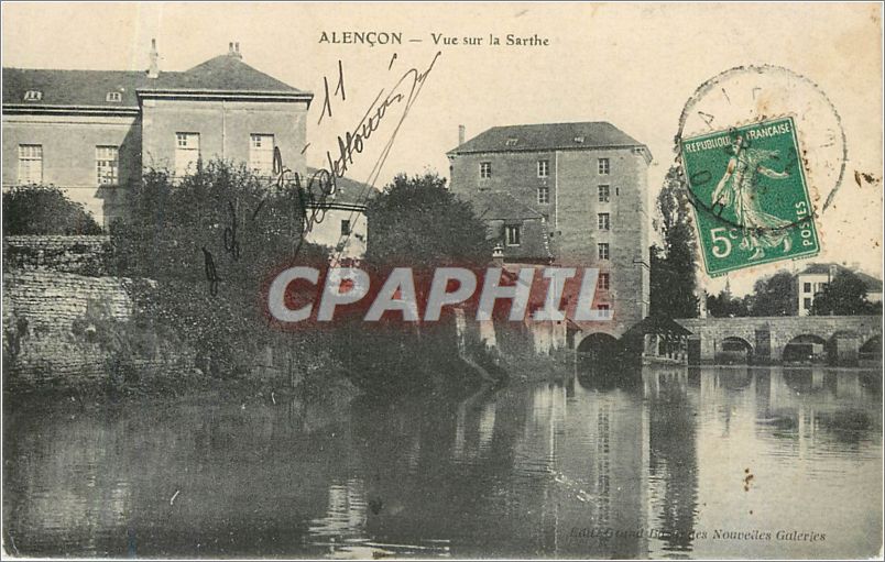 CPA ALECON- Vue prise de la Sarthe