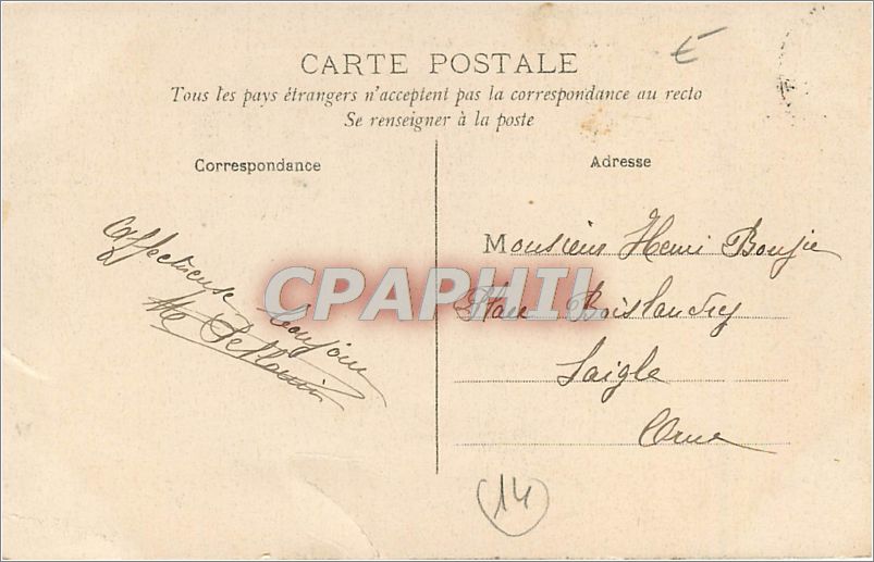 CPA alencon-Chateau des Dues-Palais de justice et mairie — Rückseite