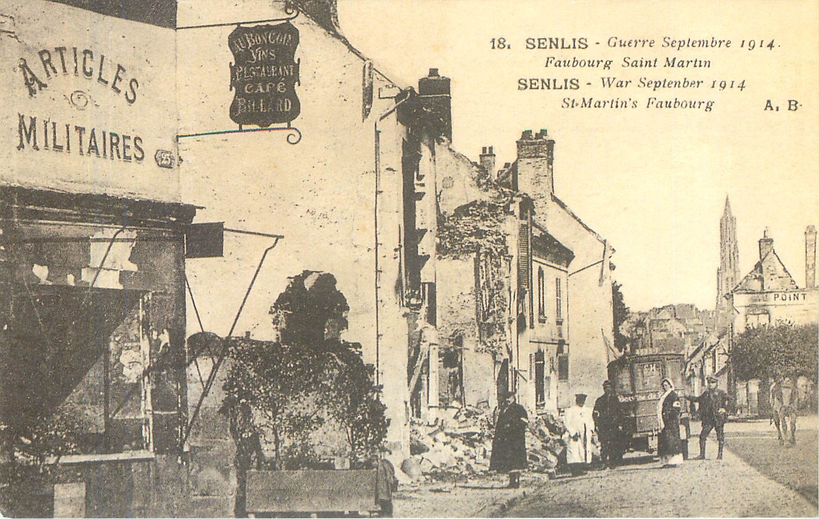 Senlis - Guerre Septembre 1914 - Faubourg Saint Martin — A. B.