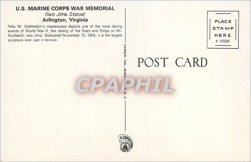 CPA Monument commemoratif d'Iwo Jima — Back