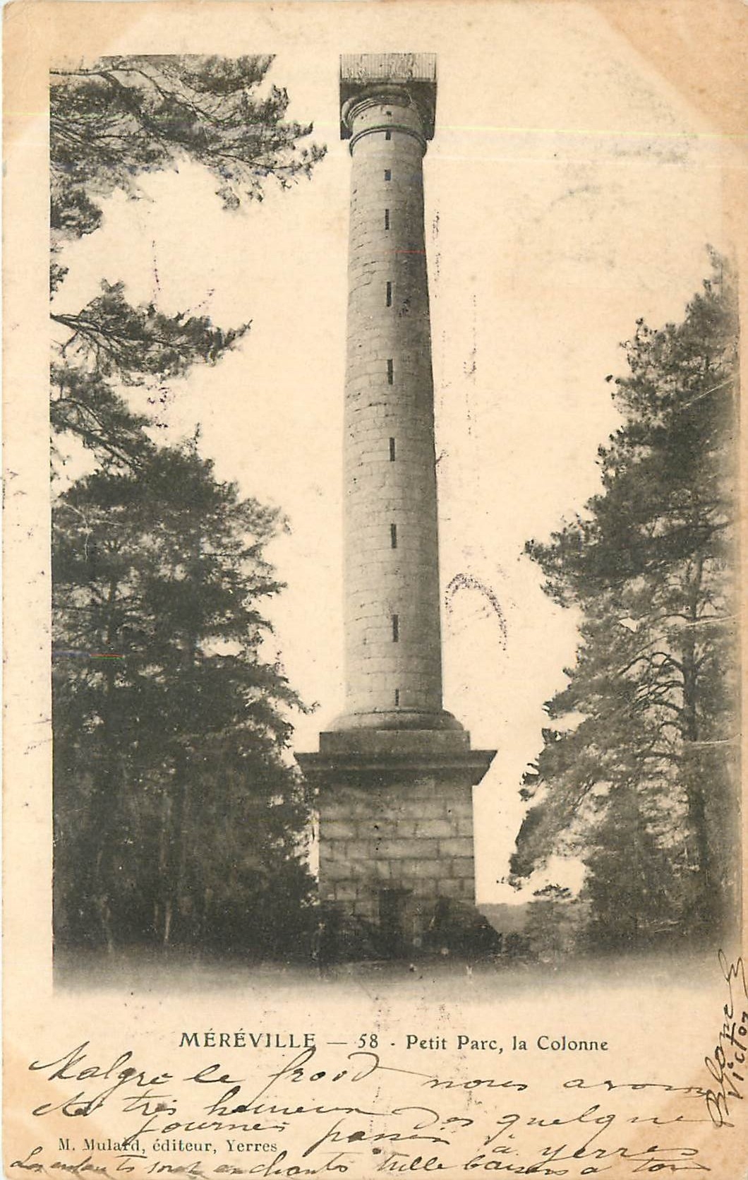 CPA MEREVILLE-Petit Parc la Colonne