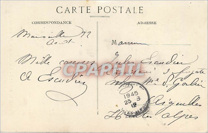 CPA MARSEILLE-Sanctuaire de N D de la gaede — Rückseite