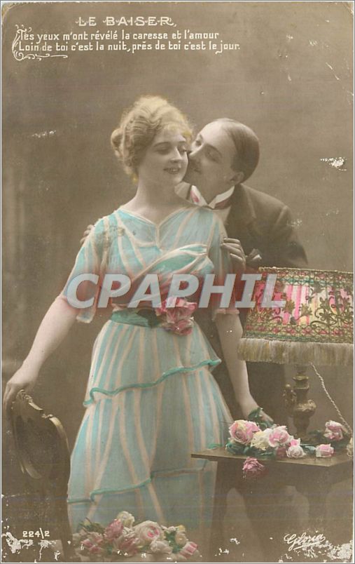CPA VŒUX Femme