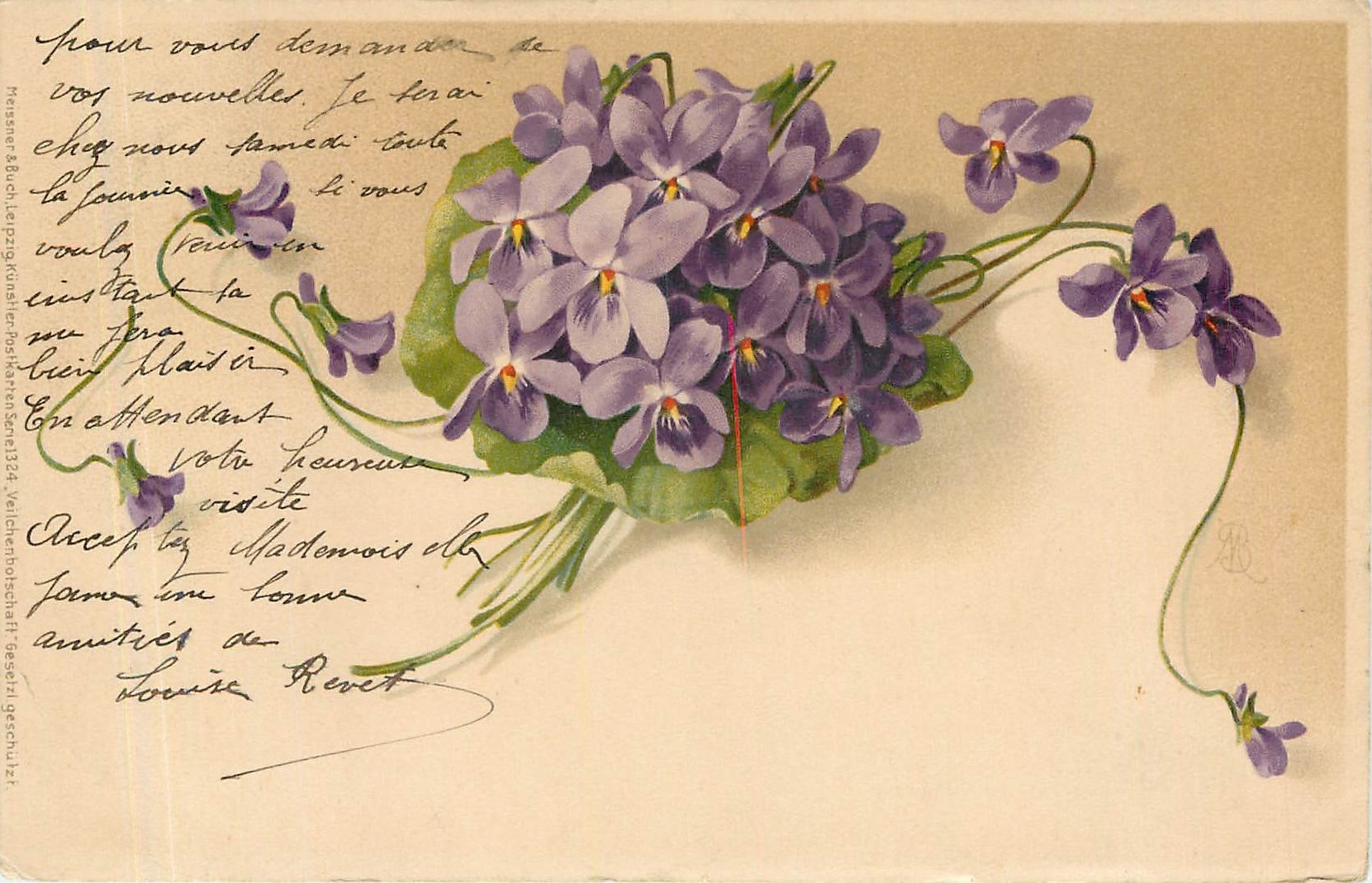 CPA VŒUX Fleurs