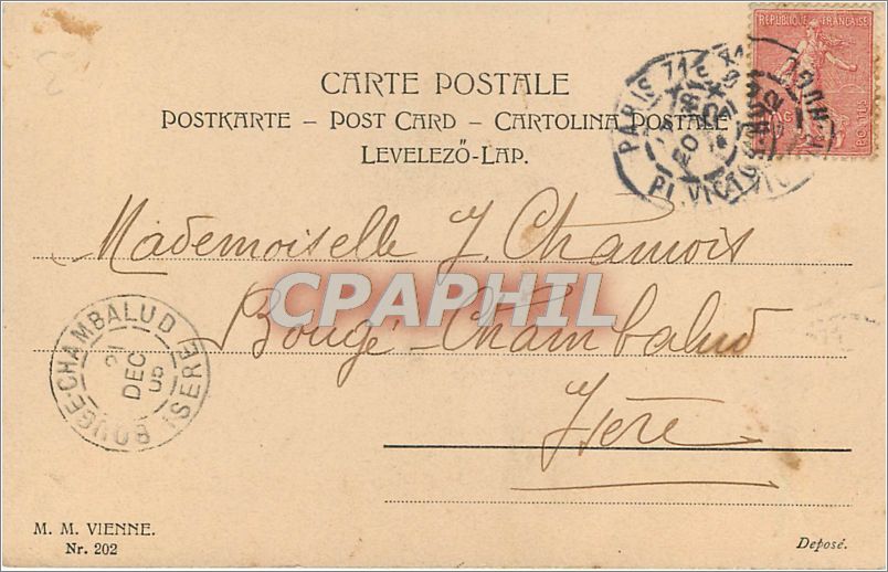 CPA VŒUX Enfant — Rückseite