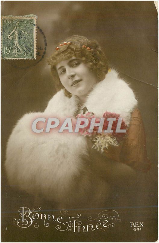 CPA VŒUX Femme