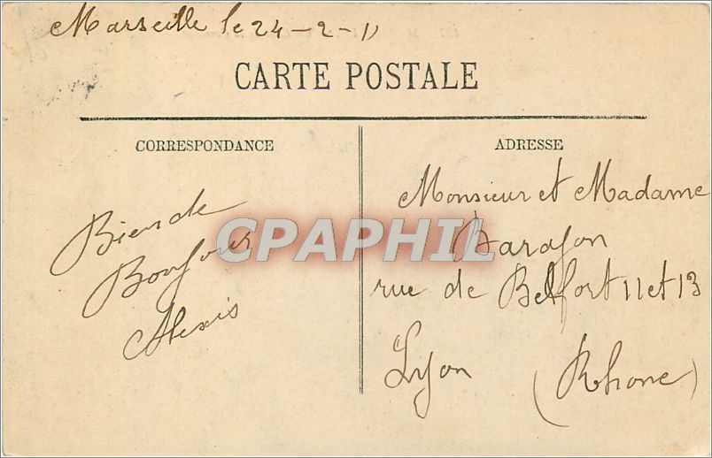 CPA MARSEILLE-Un Coin de la Corniche — Rückseite
