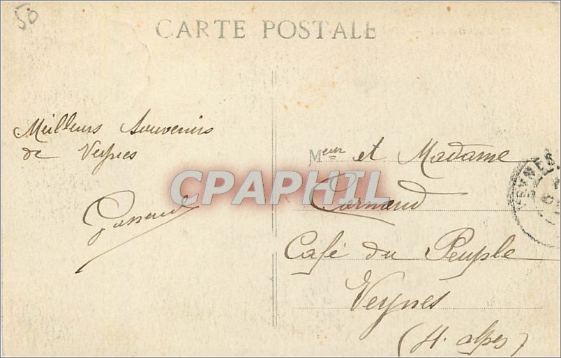 CPA MARSEILLE-Hotel des postes — Rückseite