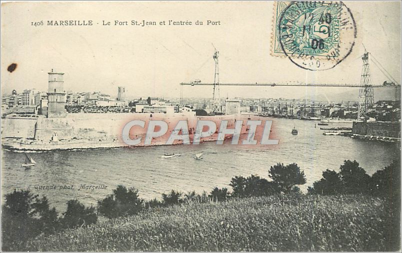 CPA MARSEILLE-Le Fors st jean et l'entrée du Port