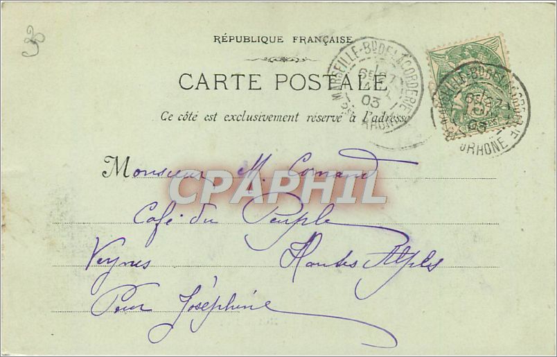 CPA MARSEILLE 13- Notre Dame de la garde — Rückseite