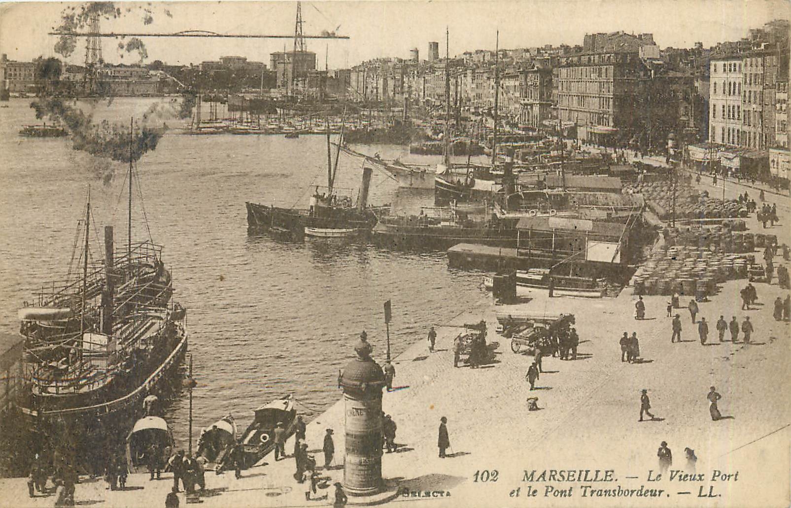 Marseille — Der alte Hafen und die Transbordeur-Brücke — LL. — Sélecta 102