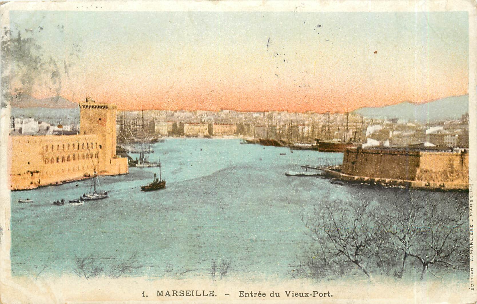 CPA MARSEILLE-Entrée du Vieux Port