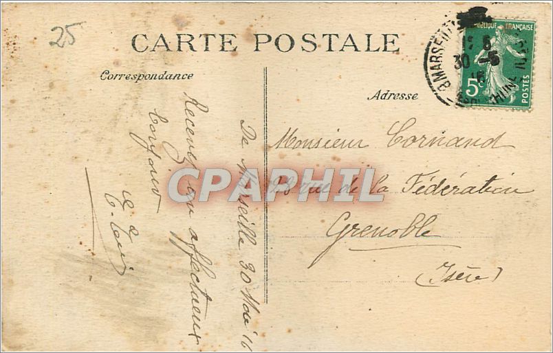 CPA MARSEILLE-Un coin du Vieux Port Bateaux — Rückseite